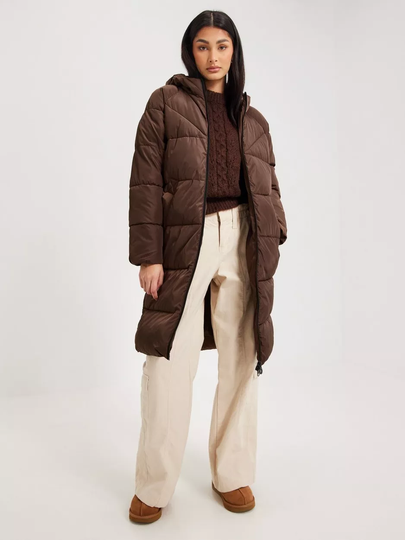 Only - Puffer-takit - Chestnut - Onlamanda Long Puffer Coat Cc Otw - Takit