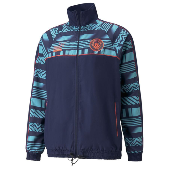 Manchester City Verryttelytakki FtblHeritage - Navy/Turkoosi