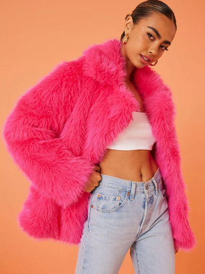 NLY Trend - Turkistakit - Vaaleanpunainen - Wanted Fur Jacket - Takit