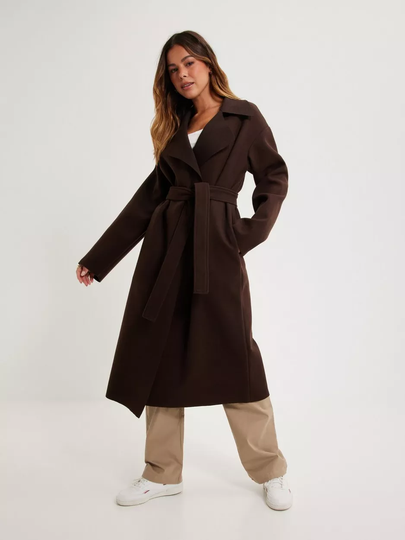 NLY Trend - Pitkät takit - Ruskea - Clean Belted Coat - Takit - coats