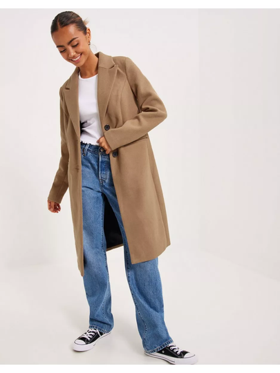 Vero Moda Vmblaza Long Wool Coat Boos Tigers Eye Solid
