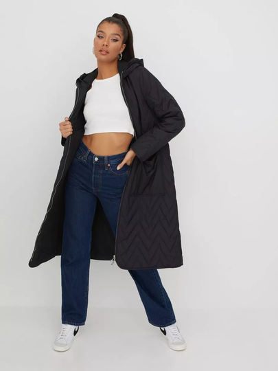 Selected Femme - Tikkitakit - Black - Slfnora Quilted Coat B - Takit