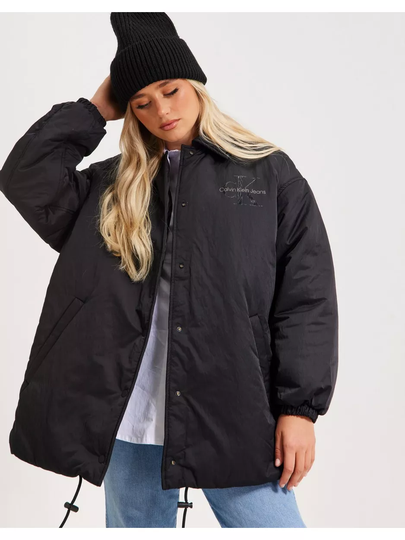 Calvin Klein Jeans Oversized Padded Coach Jacket Black