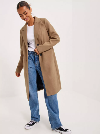 Vero Moda - Pitkät takit - Tigers Eye Solid - Vmblaza Long Wool Coat Boos - Takit - coats