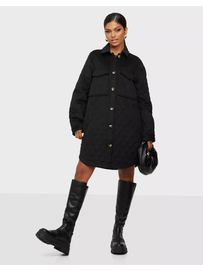 Object Collectors Item Objvera Owen Long Quilt Jacket Noos Black
