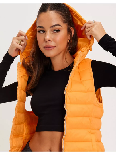 Only Play Onpnewtahoe Hood Waistcoat Otw Blazing Orange W. Reflex Zipper