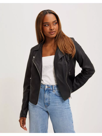 Only Onlgemma Faux Leather Biker Otw Noo Musta