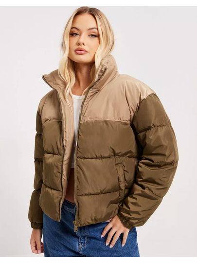 Only Onlbecca Short Puffer Cc Otw Tigers Eye Beech
