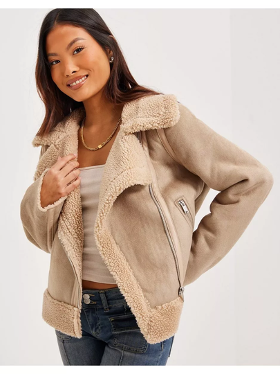 Noisy May Nmsherri L/S Biker Jacket Irish Cream