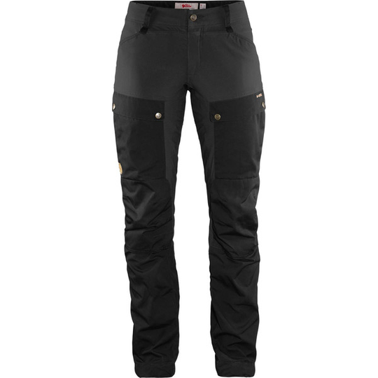 Fjällräven Keb Trousers Curved W Short - Black-stone Grey - Naiset - 38