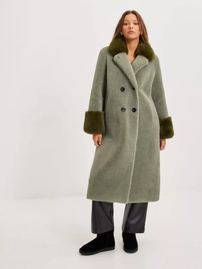 American Dreams - Pitkät takit - Green - Fiona Wool Coat Long - Takit - coats