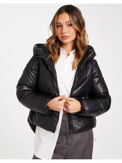 Only Onlanja Faux Leather Puffer Cc Otw Black