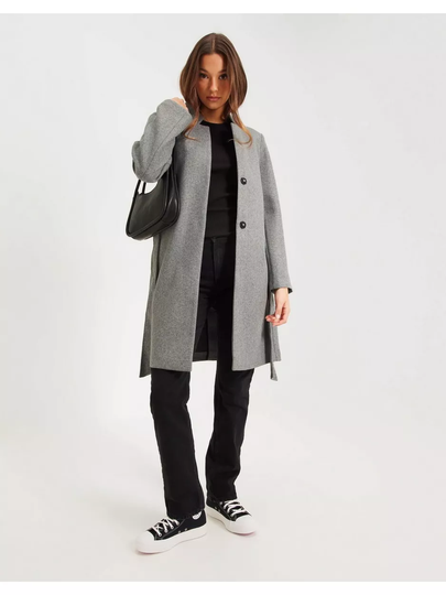 Only Onlnewvictoria Life Soho Coat Otw N Medium Grey Melange