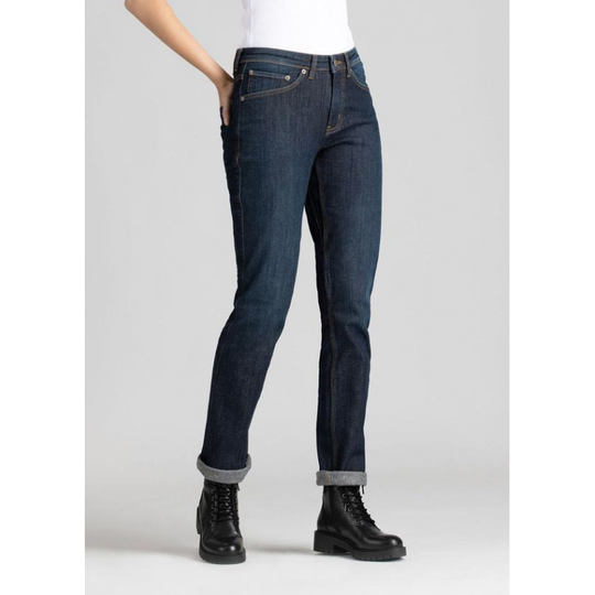 DUER Stay Dry Fireside Denim Mid Rise Slim Straight, naisten farkut