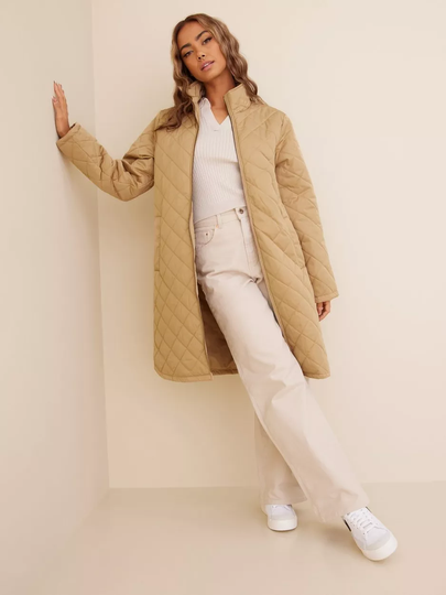 Selected Femme - Pitkät takit - Tannin - Slffilly Quilted Coat B Noos - Takit - coats