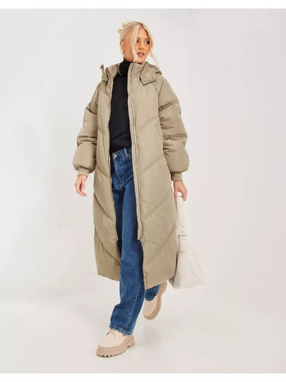 Pieces Pcfelicity Long Puffer Jacket Silver Mink