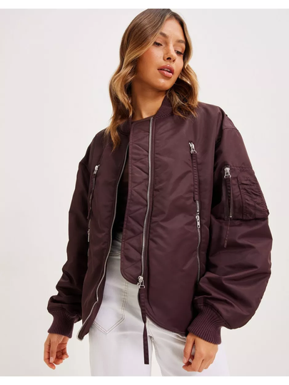 Helmut Lang Oversized Bomber.Avi Maroon