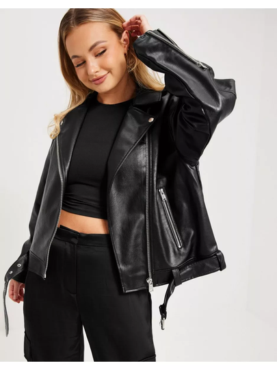 Only Onlvera Faux Leather Overz Biker C Black