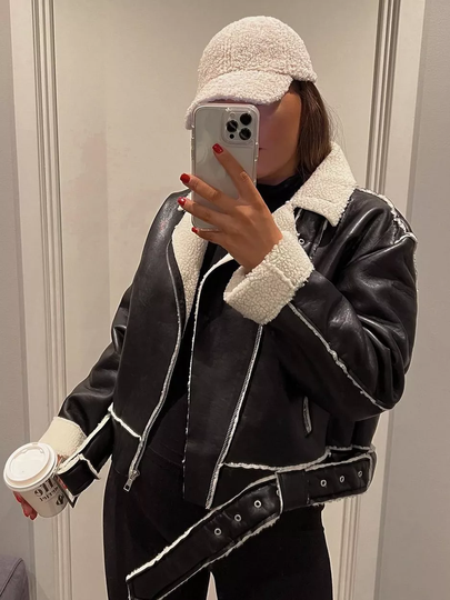 NLY Trend - Nahkatakit - Musta - Aviator Dream Jacket - Takit - leather Jackets