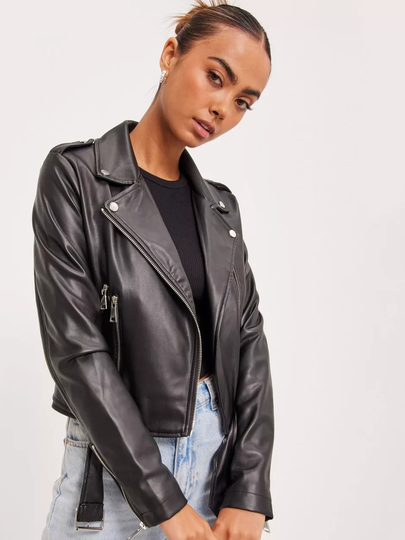 NLY Trend - Nahkatakit - Musta - Classic PU Biker Jacket - Takit - leather Jackets
