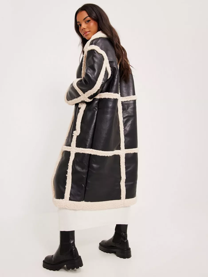 Glamorous - Teddytakit - Black - Long PU Faux Fur Coat - Takit