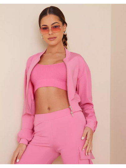 NLY Trend Track Bomber Jacket Vaaleanpunainen