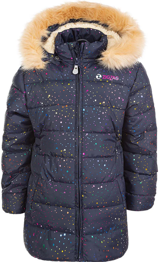 ZigZag Astrid G Printed Pro-Lite Talvitakki, Navy Blazer, 4 Vuotta