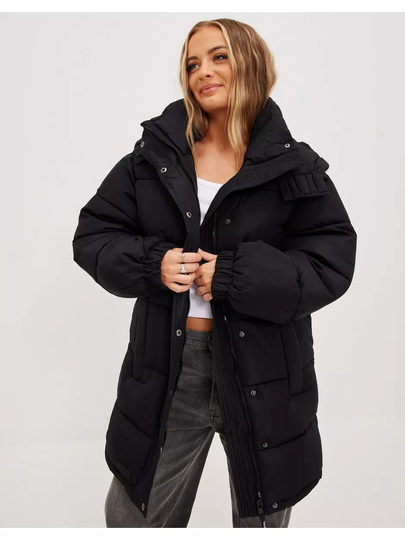 Sixth June Long Puffer Jacket Black