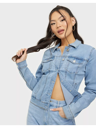 Vero Moda Vmhot Soya Ls Denim Jacket Mix Noos Vaaleansininen