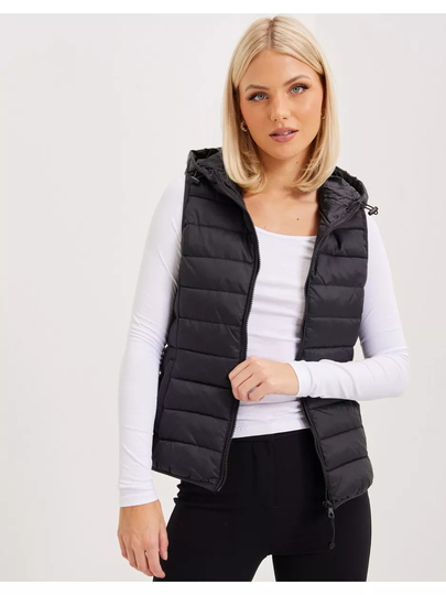 Only Onlnewtahoe Hood Waistcoat Otw Noos Black