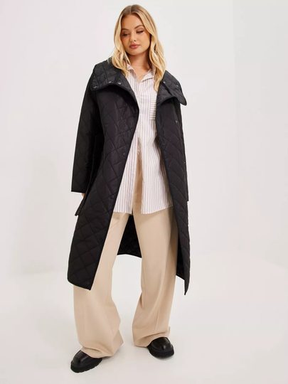 Vero Moda - Pitkät takit - Black - Vmadelakim Long Coat Ga Boos - Takit - coats