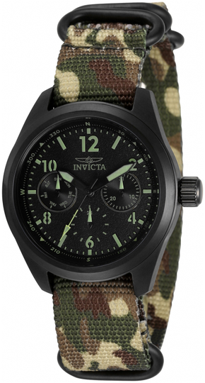 Invicta Naisten kello 33572 Musta/Tekstiili Ø38 mm