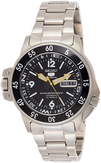 Seiko 5 Miesten kello SKZ211K Musta/Teräs Ø45 mm