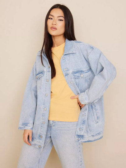 JJXX Jxalison Oversized Long Jacket CR50 Light Blue Denim
