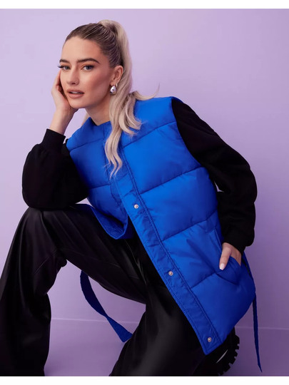Neo Noir Justina Puffer Vest Blue