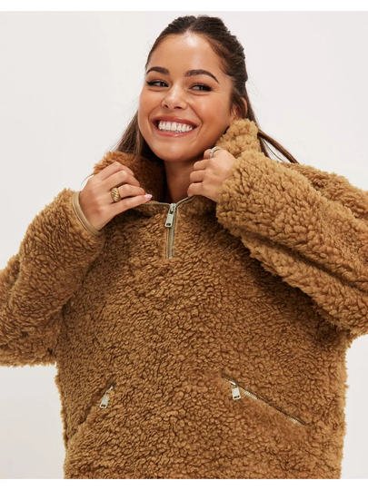 Only Onlellie Sherpa Anorak Cc Otw Toasted Coconut