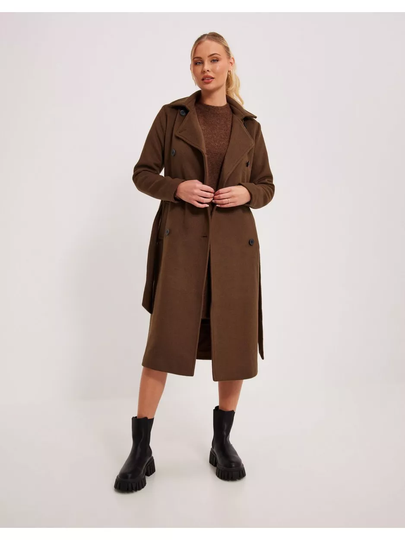 Object Collectors Item Objclara Wool Coat Noos Dark Earth