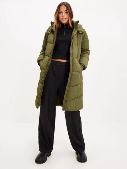 Pieces - Talvitakit - Dark Olive - Pcjamilla Long Puffer Jacket Noos B - Takit