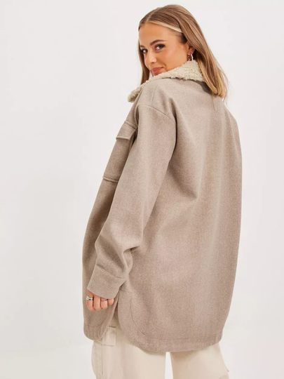 Vero Moda - Teddytakit - Silver Mink Melange - Vmollie Coat Boos - Takit