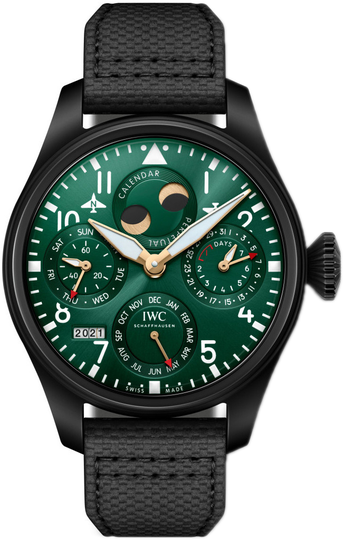 IWC Miesten kello IW503005 Pilots Vihreä/Nahka Ø46.5 mm