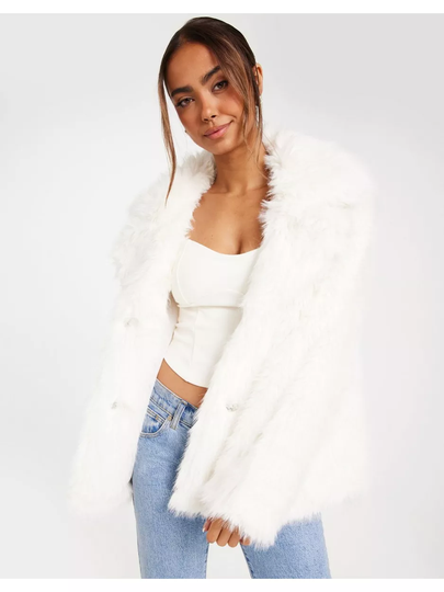 NLY Trend Wanted Fur Jacket Valkoinen