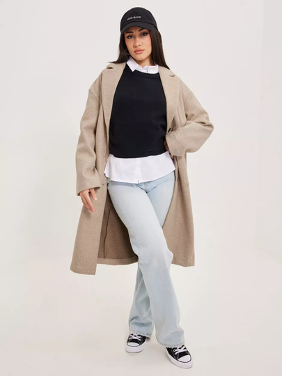 Vero Moda - Pitkät takit - Tigers Eye Melange - Vmfortunelyon Long Coat Boos - Takit - coats