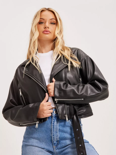 NLY Trend - Takit - Musta - Chill Oversized Biker Jacket - Takit
