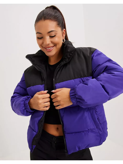 Only Onlbecca Short Puffer Cc Otw Black Lower Part/ Deep Blue