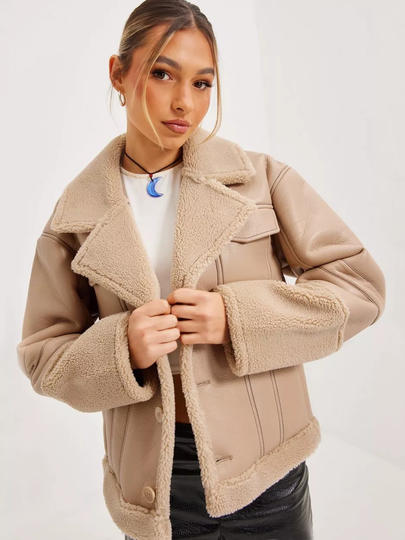 JJXX - Syys- & Kevättakit - Oatmeal - Jxrine Faux Sherling Jacket - Takit