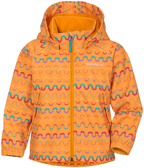 Didriksons Dellen Softshell-Takki, Waveprint Orange, Koko 80