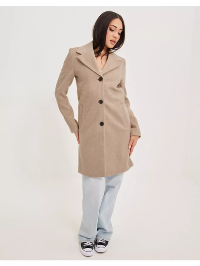 Selected Femme Slfnew Sasja Wool Coat B Noos Beige Melange