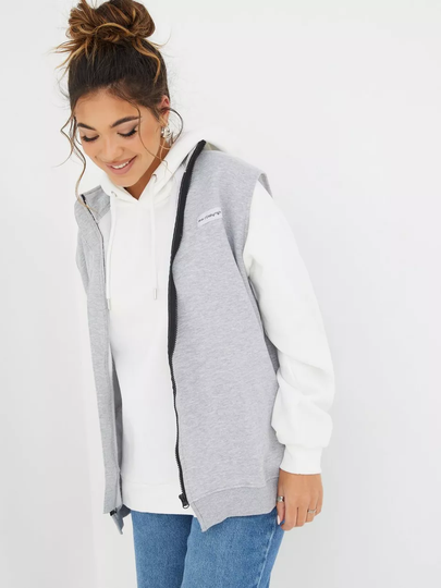 Public Desire - Liivit - Grey Marl - Exposed Label Funnel Neck Gilet - Takit - Vests