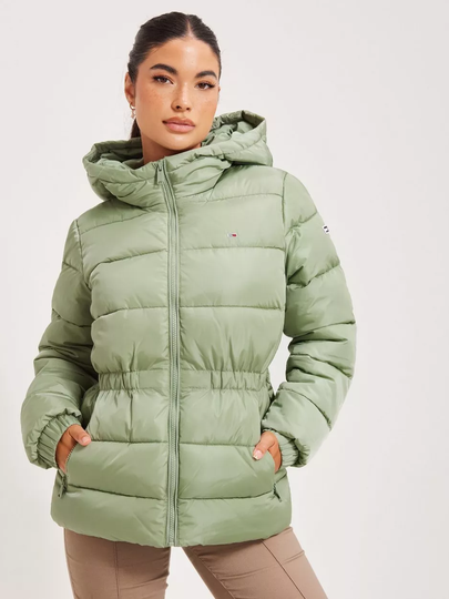 Tommy Jeans - Talvitakit - Green - Tjw Hooded Puffer Jacket - Takit