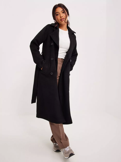 Object Collectors Item - Pitkät takit - Black - Objclara Wool Coat Noos - Takit - coats